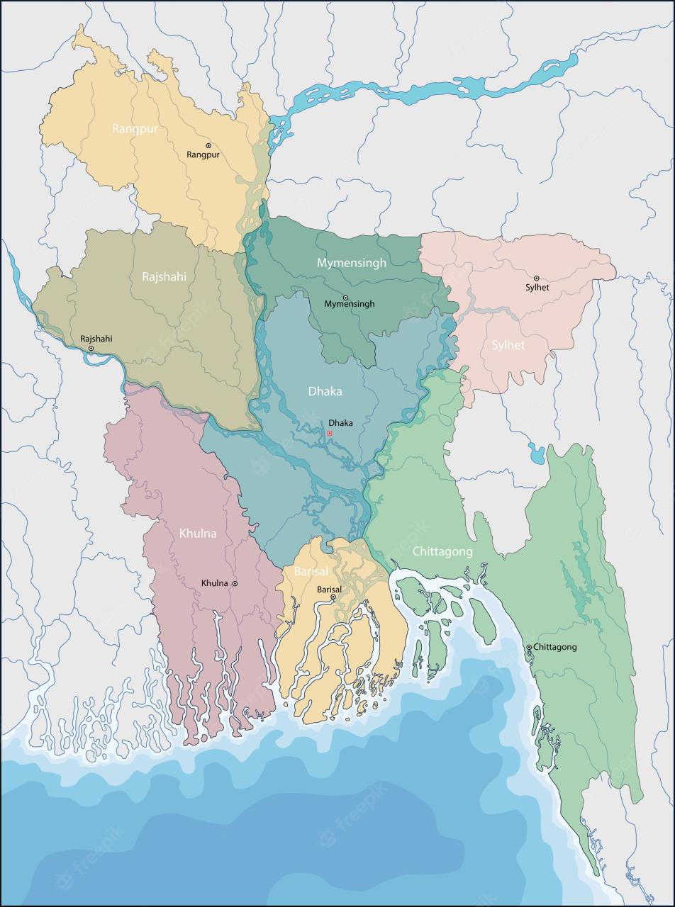 Kaart Van Bangladesh | Premium Vector